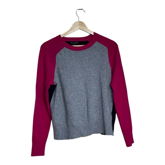 Banana Republic women's Merino Wool Crewneck Sweater with a colorblock design, f - Picture 1 of 5